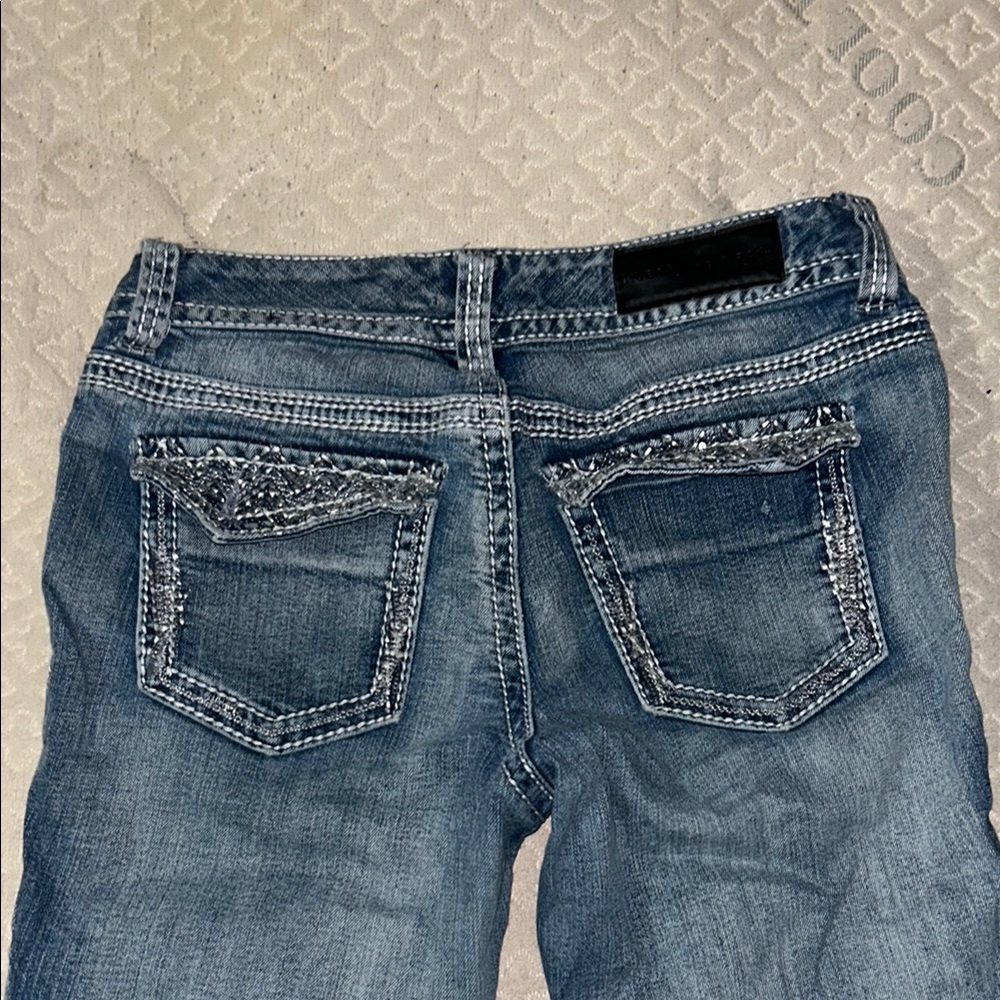 Rue21 Embellished Blue Boot Cut Jeans